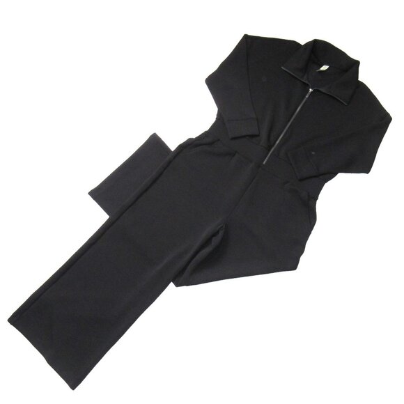 NWT Spanx 20638Q AirEssentials Long Sleeve Wide Leg Jumpsuit in Black 1X Petite - Picture 1 of 5